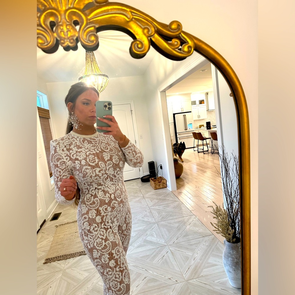 Nadine Merabi Bridal Bella White Jumpsuit